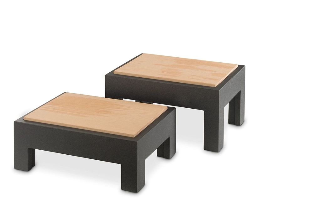 [P904820] Mesa baja de madera + tabla de cortar CUBIC