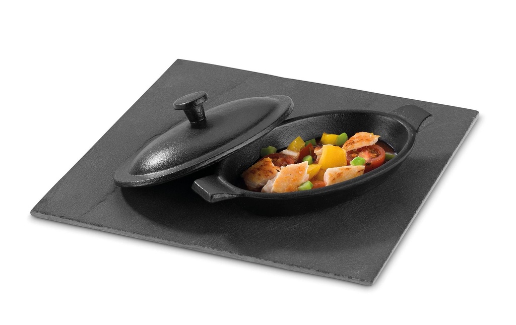 [P23506] Mini cacerola ovalada 18 x 8 cm hierro fundido con tapa