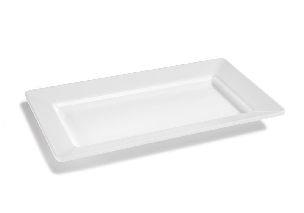 Plato rectangular Life Collection 710 x 405 mm melamina en color blanco