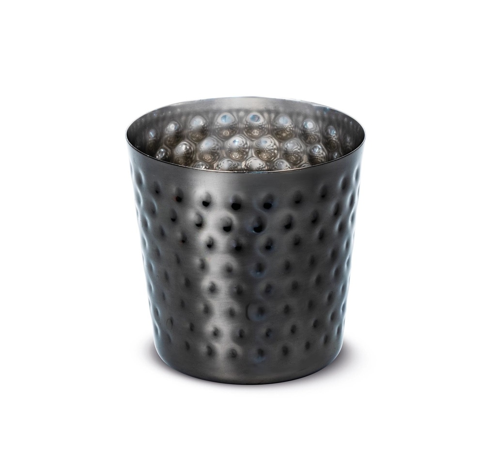 [P24414] Vaso para servir hammered de acero inoxidable en color negro
