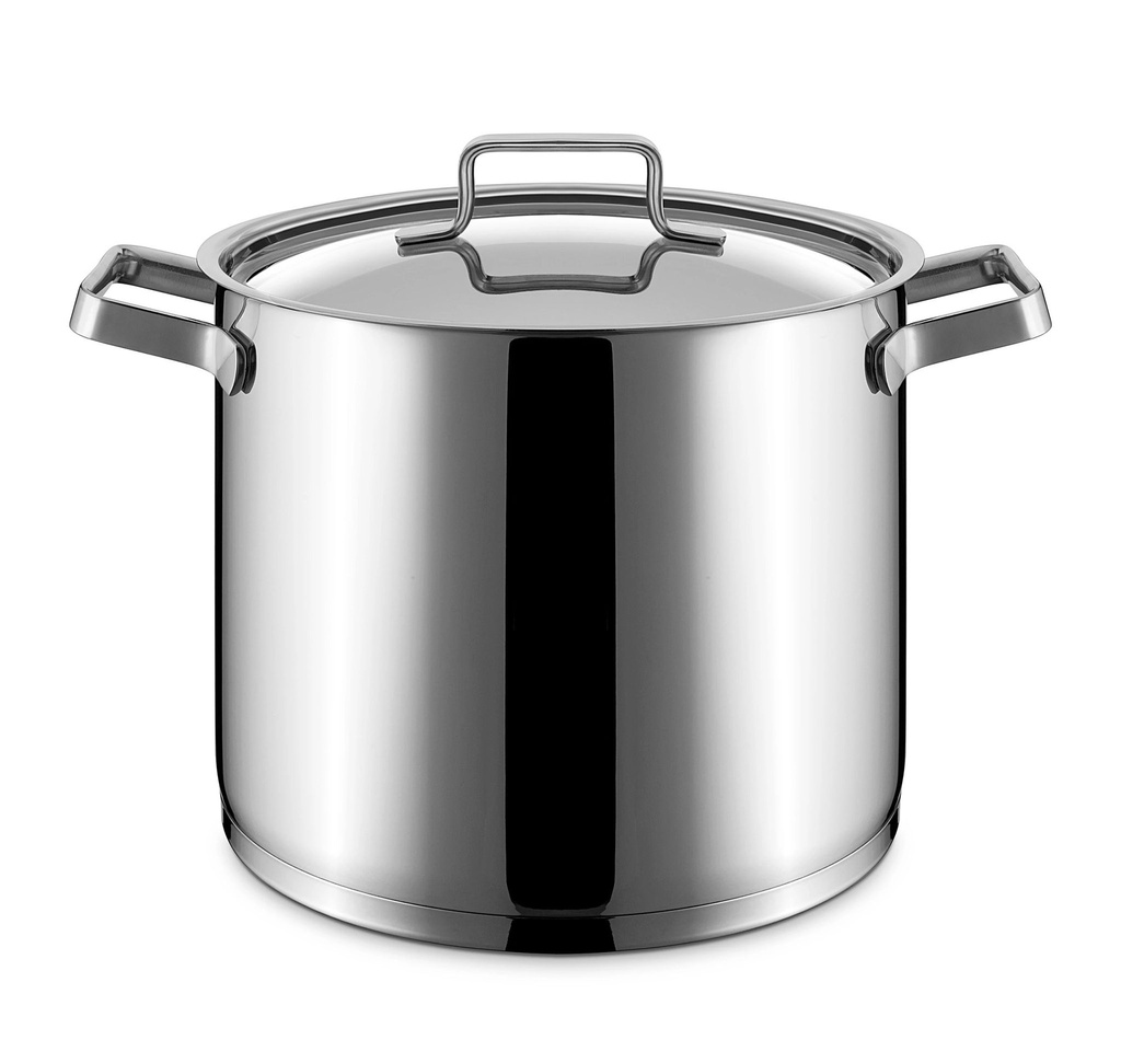 Olla con tapa Inox First de 28 centímetros con base de aluminio encapsulado