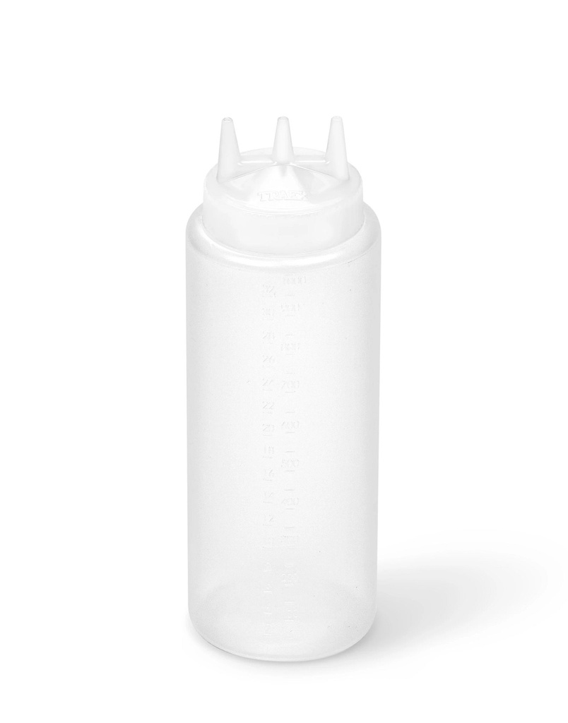 Dispensador a presión triple transparente de 950 ml con tapa transparente
