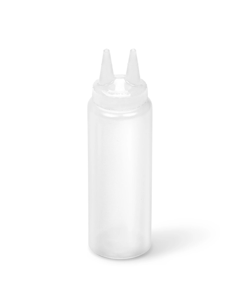 Dispensador a presión doble transparente de 240 ml con tapa transparente