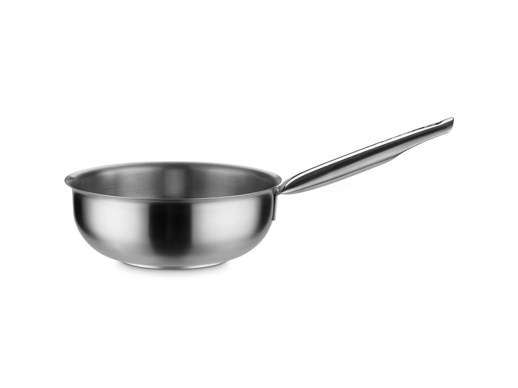 Cazo bombeado Inox-Pro 20 centímetros listo para la inducción en acabado satinado