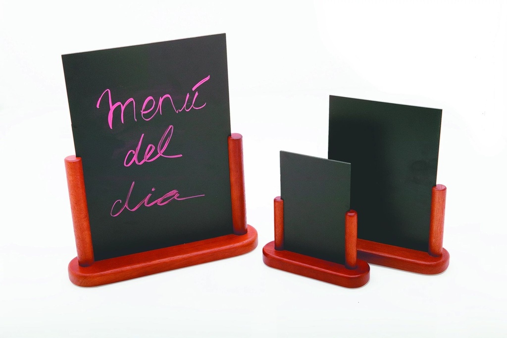 [P21016] Cartel de pizarra de mesa 15 x 21 cm con base de madera