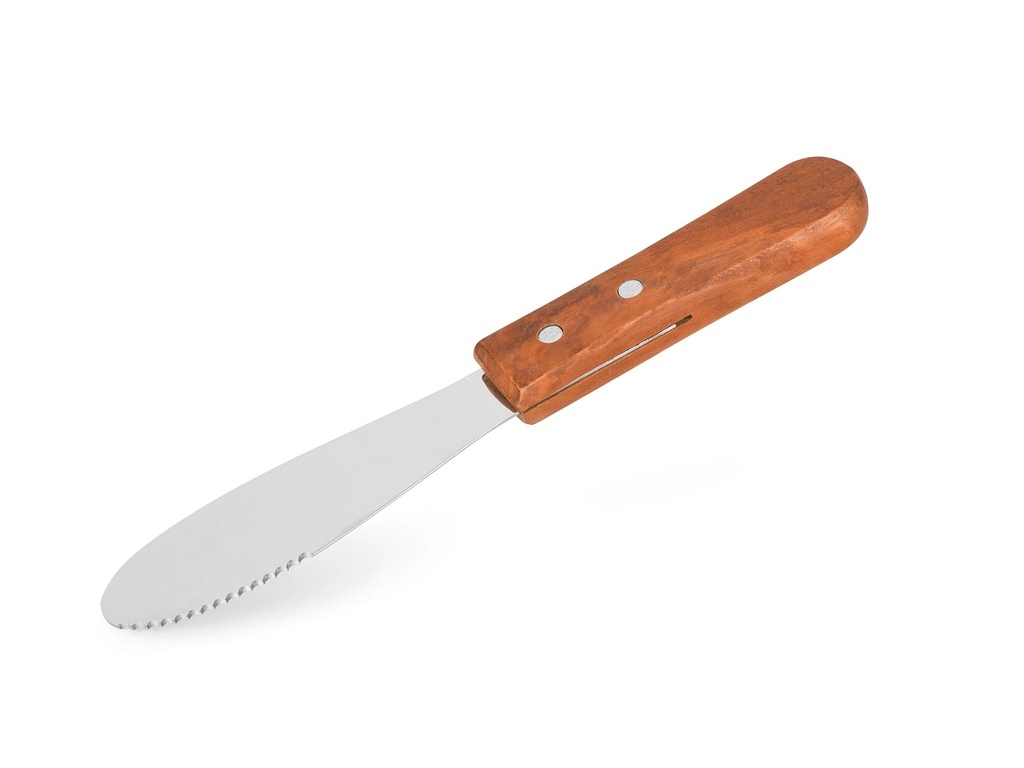 Espátula para untar de acero inoxidable de 19.7 cm con mango de madera