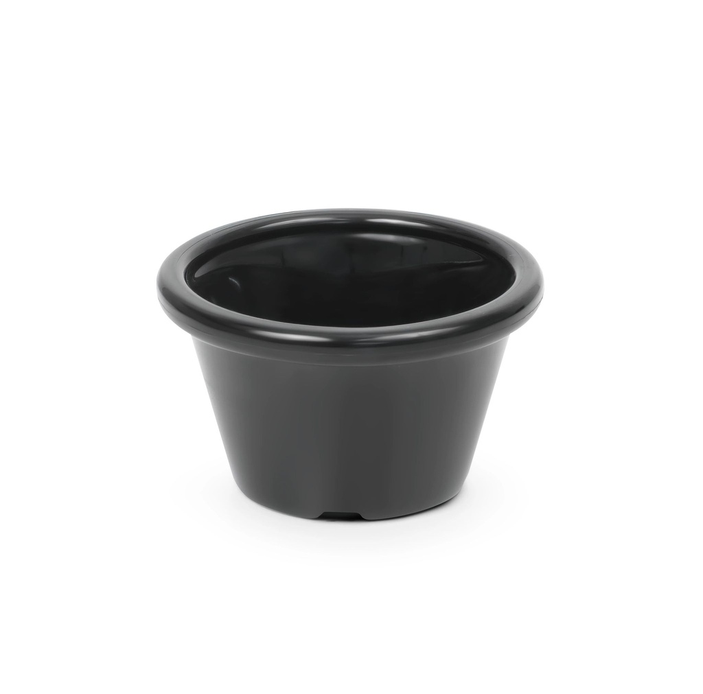 Recipiente para salsas de PET negro de 7.5 cm