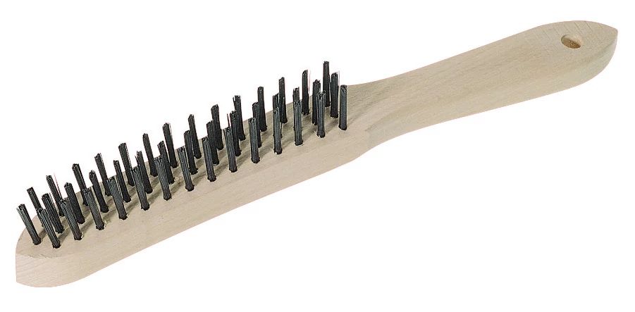 Cepillo métalico con mango de madera de 27 cm