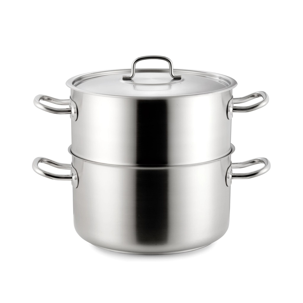 Set de olla de vapor Inox-Pro con fondo de 35 centímetros y olla superior con tapa