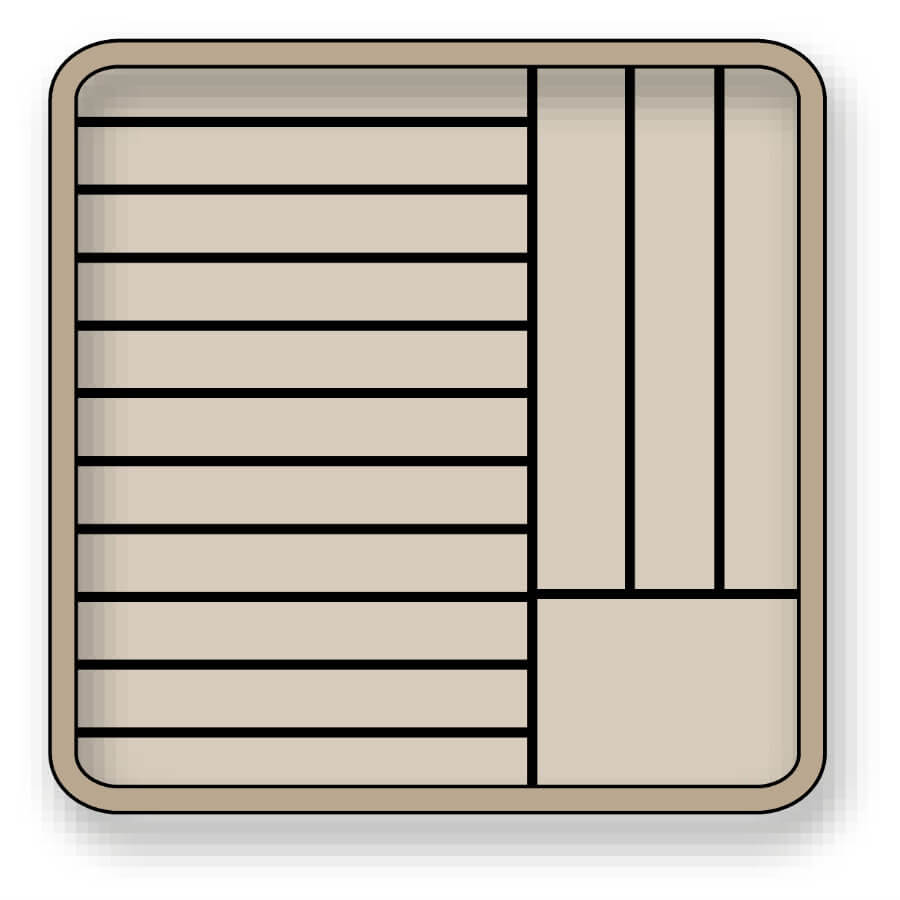 Cestas para platos de polipropileno en color beige para 14 platos de 27 a 31 centímetros