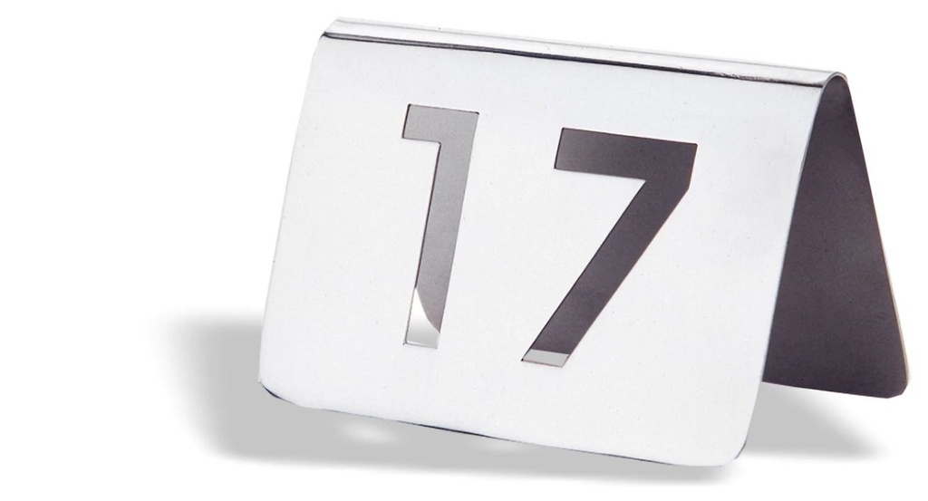 Número de mesa "13" de acero inoxidable