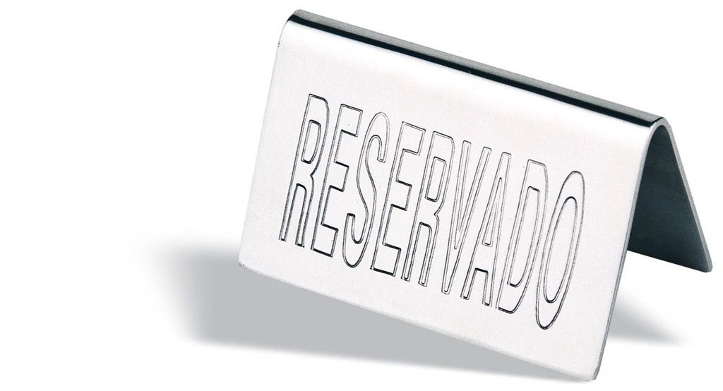 Placa “Reserve” de acero inoxidable de 10 centímetros