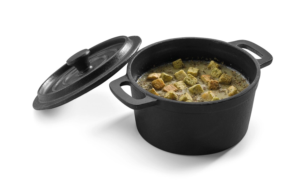 [P23507] Mini cacerola redonda 14 centímetros de hierro fundido con tapa