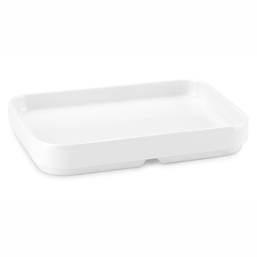 [P22890] Bandeja rectangular 13 x 9 x 2 cm melamina en blanco