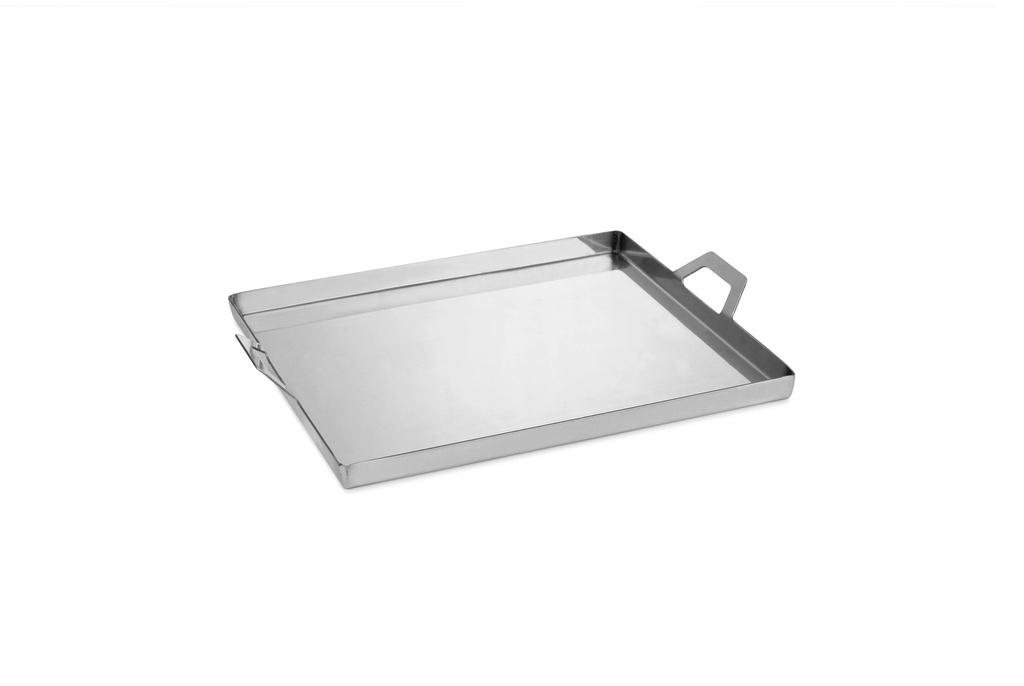 Llauna inox con asas de 26.5 x 23 cm de 3 cm de profundida de acero inoxidable 18/10