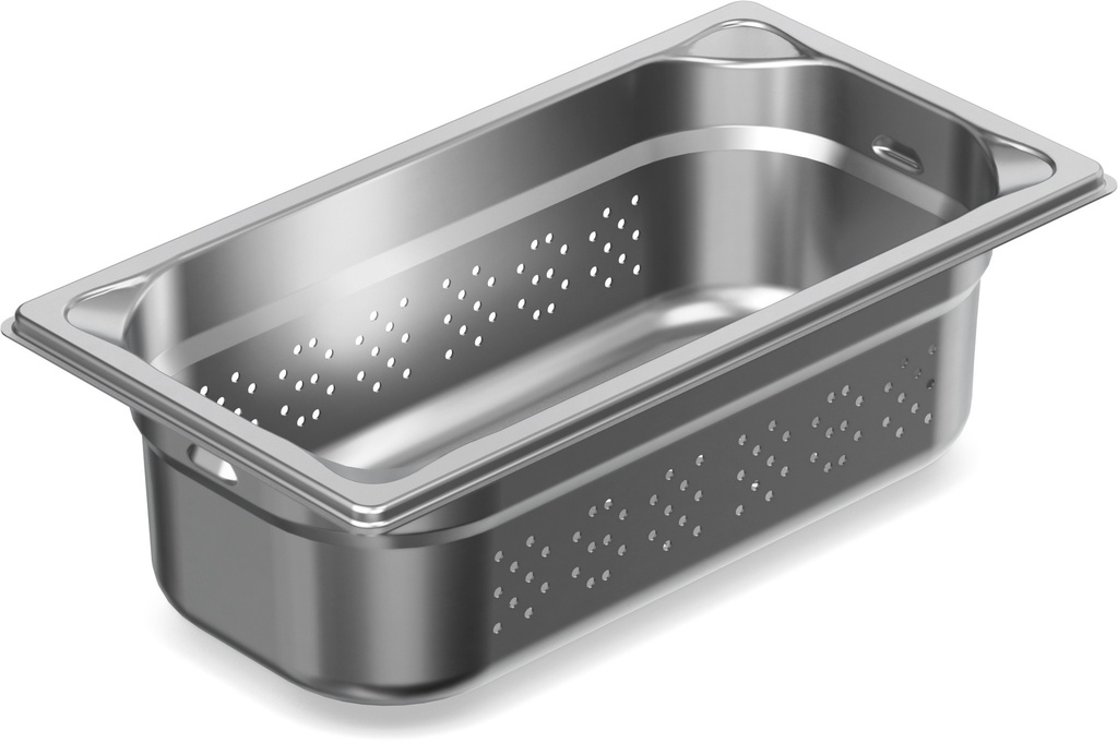 Cubeta Gastronorm GN PRO Perforada de acero inoxidable 18/10 de tamaño 1/3 y 65 mm de profundidad