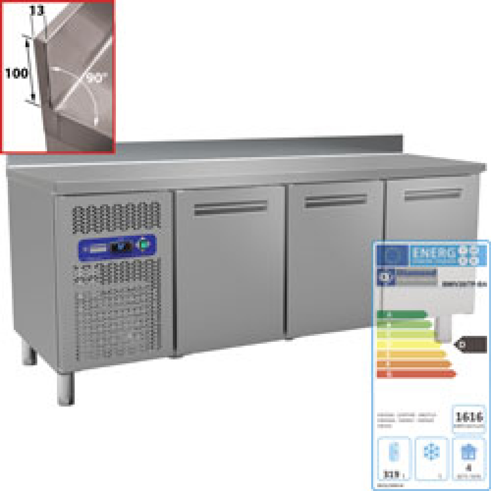 Mesa frigorífica y ventilada, 3 puertas (395 Lit.)