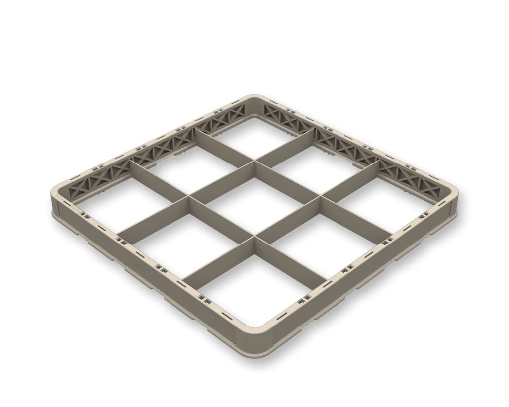 [P5091F1] Extensor para cesta cerrada Flap Rack de polipropileno de 9 compartimentos en color beige