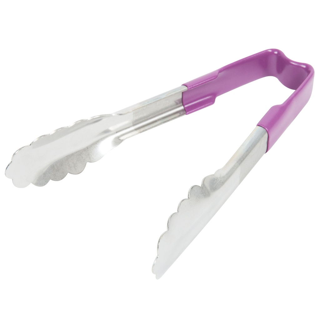 Pinzas festoneadas monobloc de acero inoxidable de 15 cm con mango púrpura Kool-Touch®