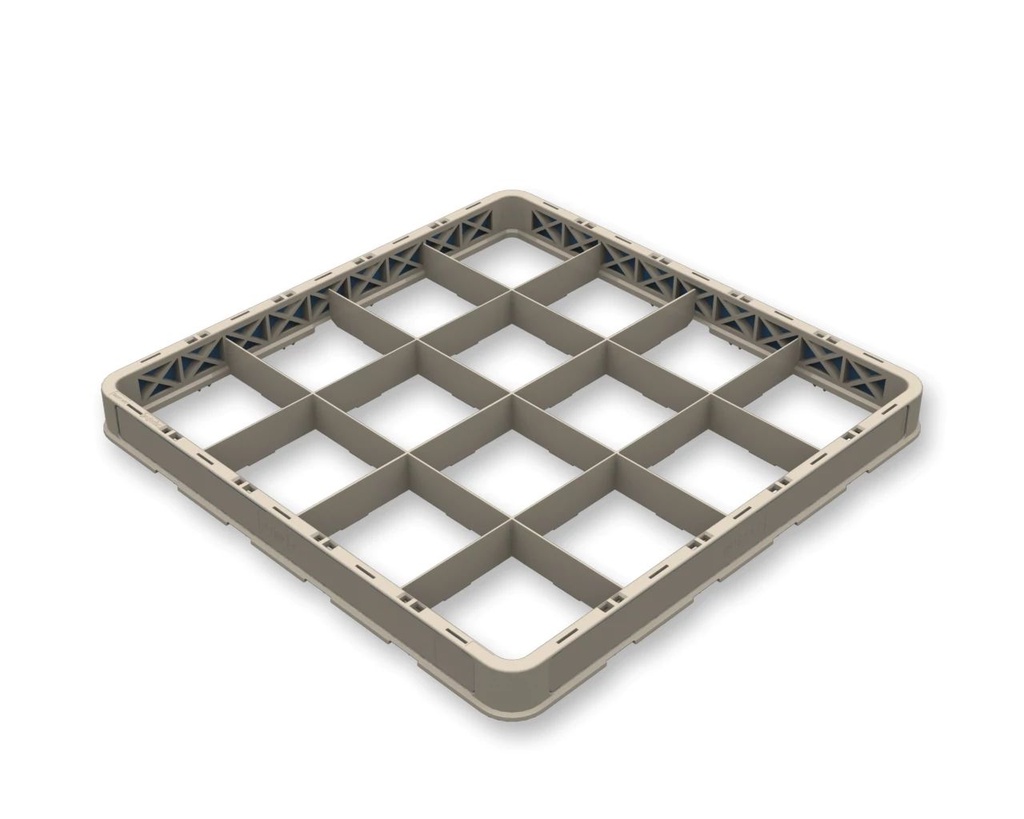 [P5161] Extensor para cesta abierta Flap Rack de polipropileno de 16 compartimentos en color beige