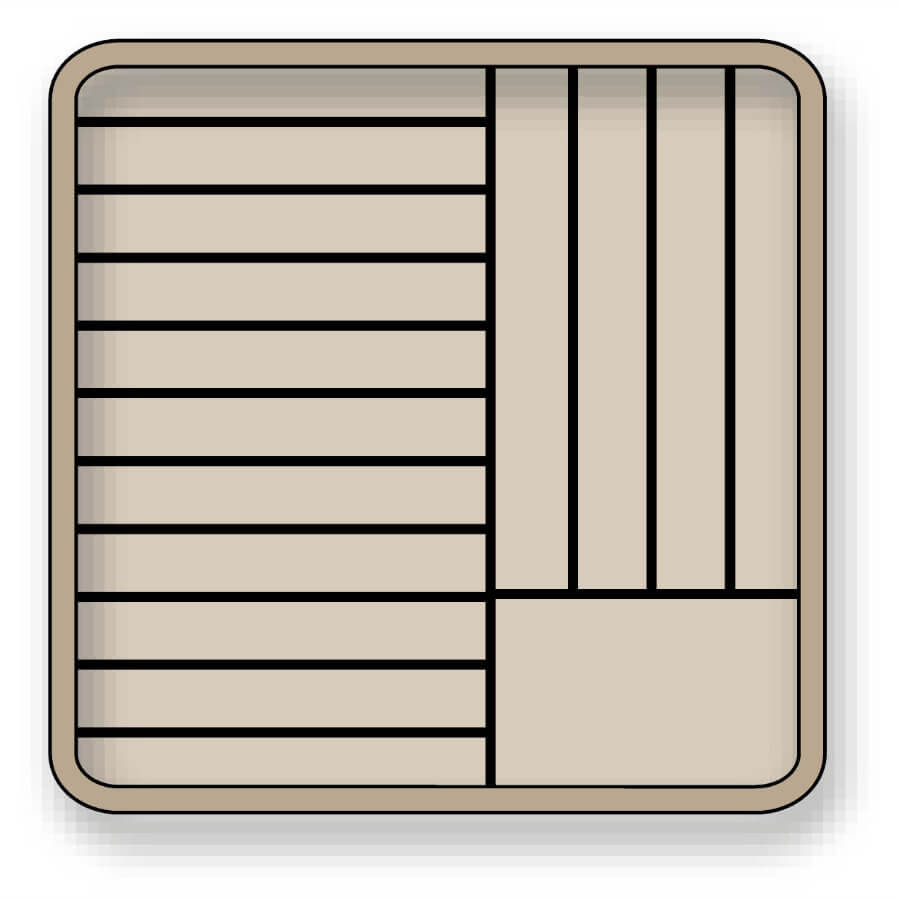 Cestas para platos de polipropileno en color beige para 15 platos de 23 a 28 centímetros