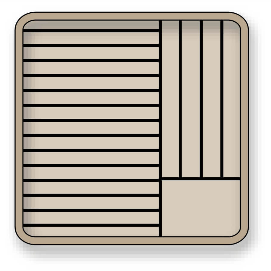 Cestas para platos de polipropileno en color beige para 19 platos de 28 a 30,5 centímetros