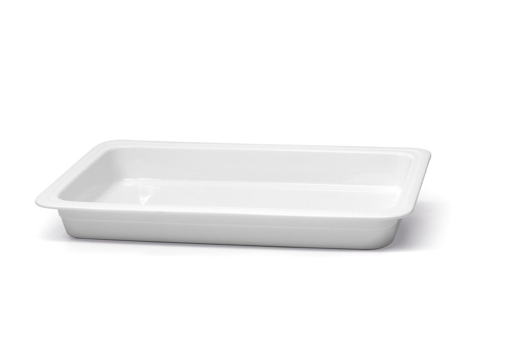 Cubeta rectangular de porcelana.