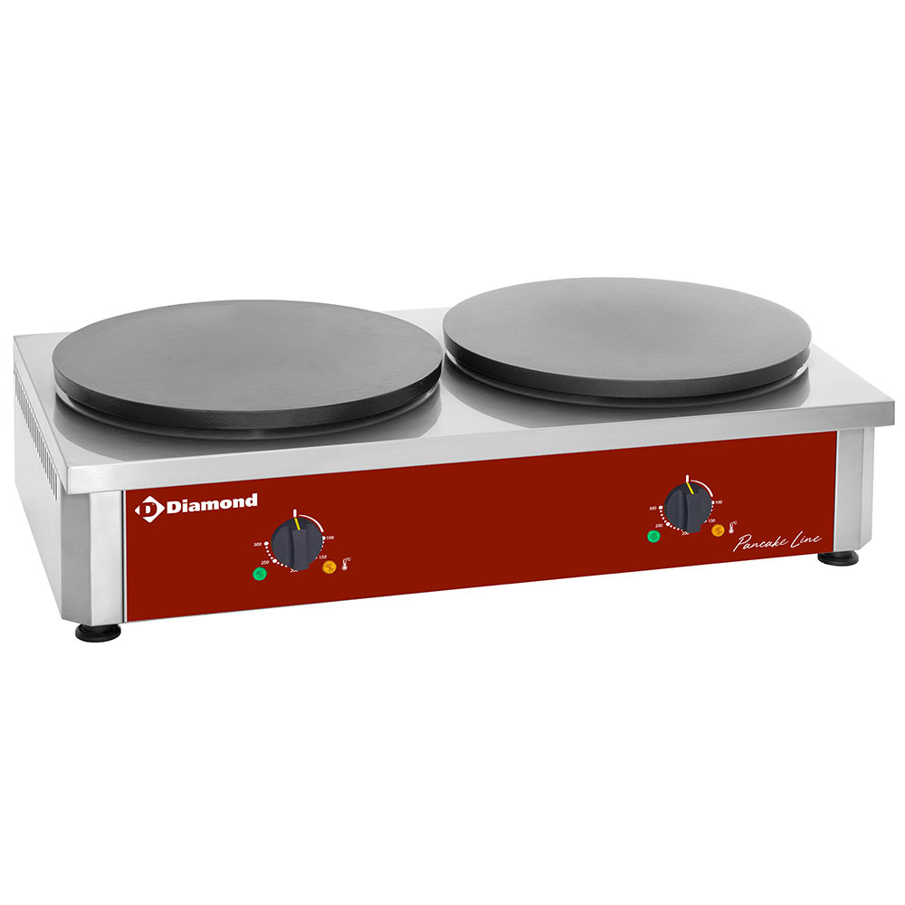 Crepera eléctrica, doble, alto rendimiento, Ø 400mm "esmaltado"