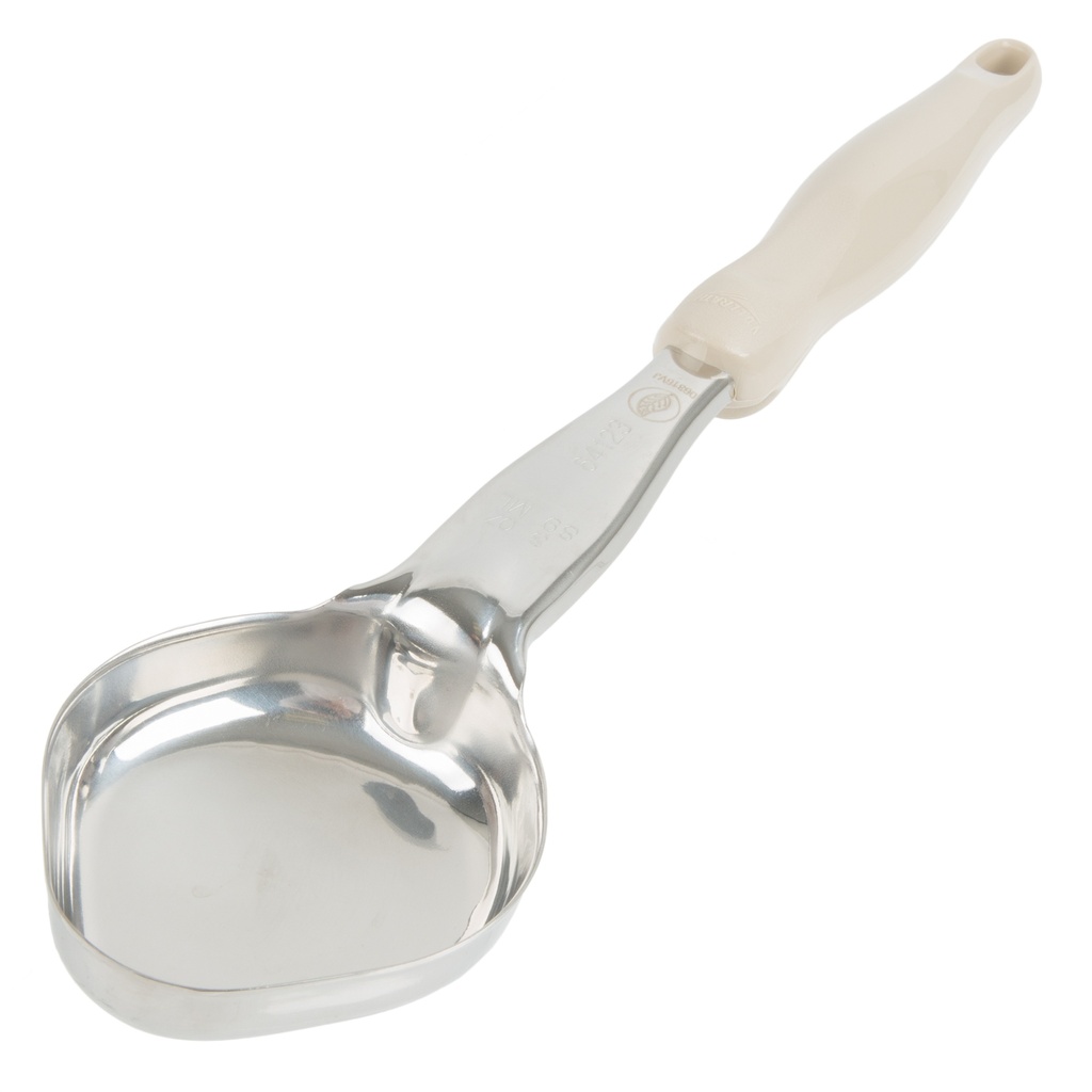 Spoodle® monobloc ovalado de acero inoxidable de 89 ml con mango de nylon marfil