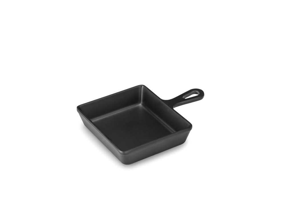 [P23824] Mini sartén cuadrada 12,5 x 10,5 centímetros melamina en negro