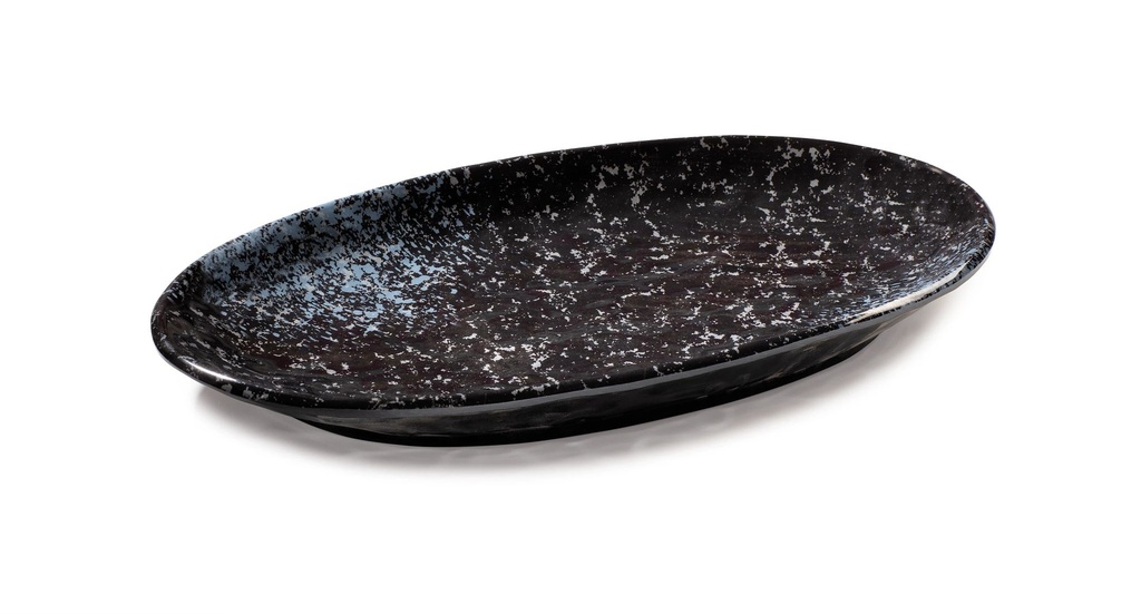 Fuente Oval 35 x 15 cm melamina en negro moteado