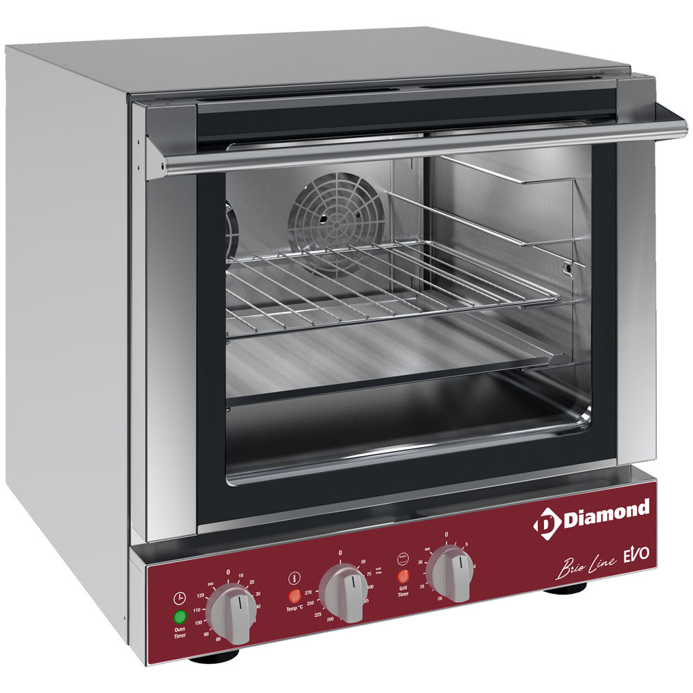 Horno de convexión eléctrico, 4x 460x340 mm + salamandra