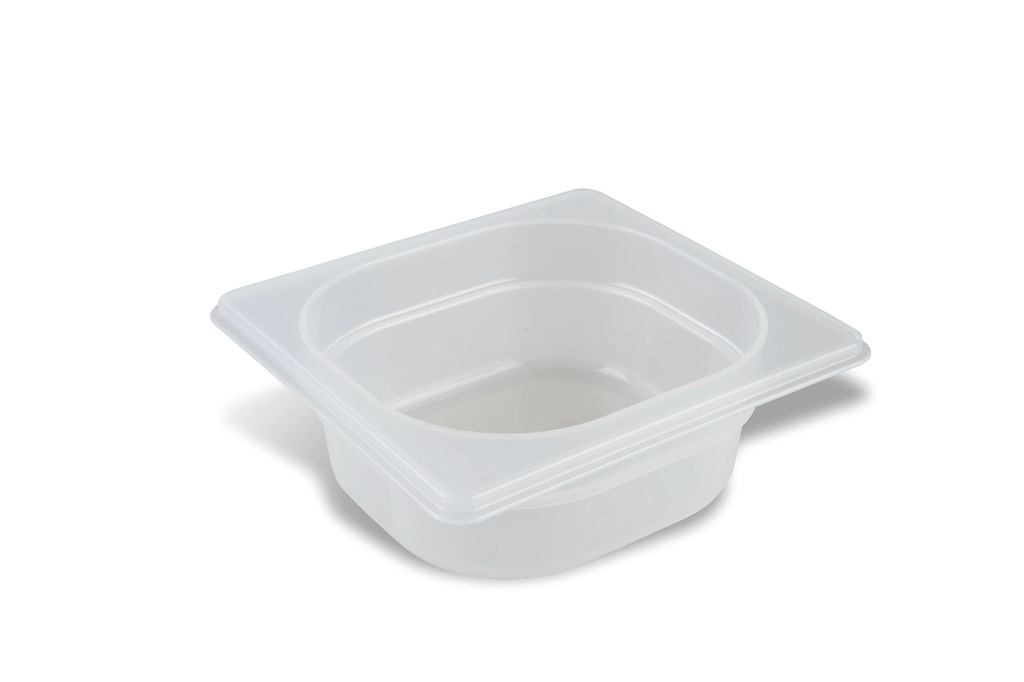 Cubeta Gastronorm GN de polipropileno de tamaño 1/6 y 150 mm de profundidad