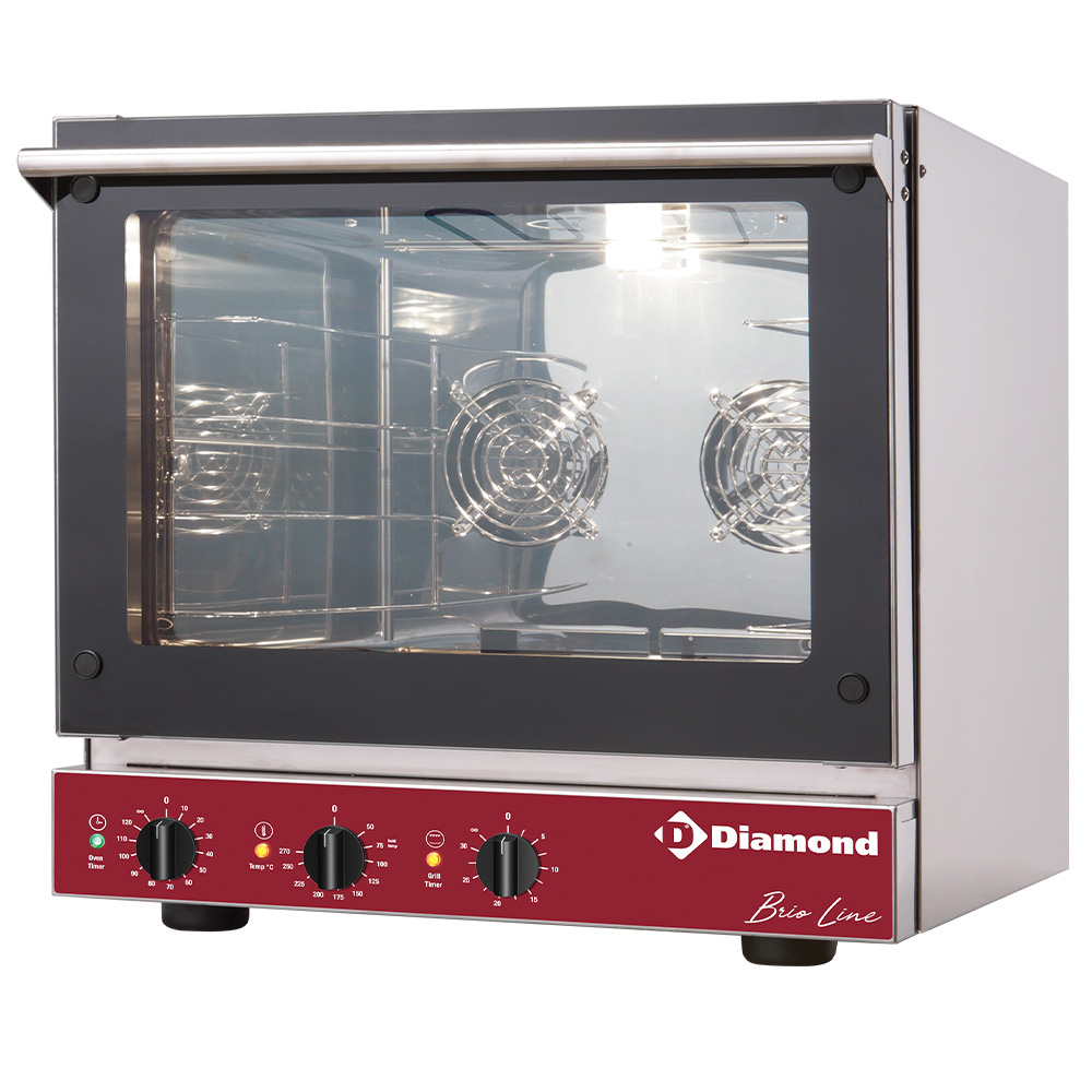 Horno de convexión eléctrico, 4x 460x340 mm + salamandra