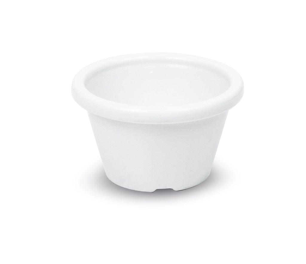 Recipiente para salsas de PET blanco de 6 cm