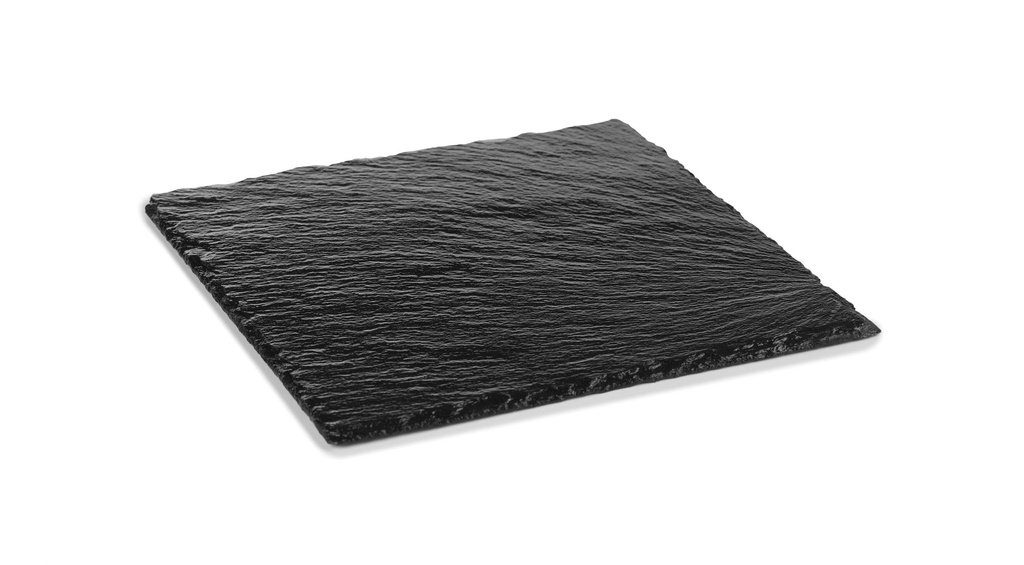 Pizarra negra cuadrada de 30 x 30 cm con bordes ásperos