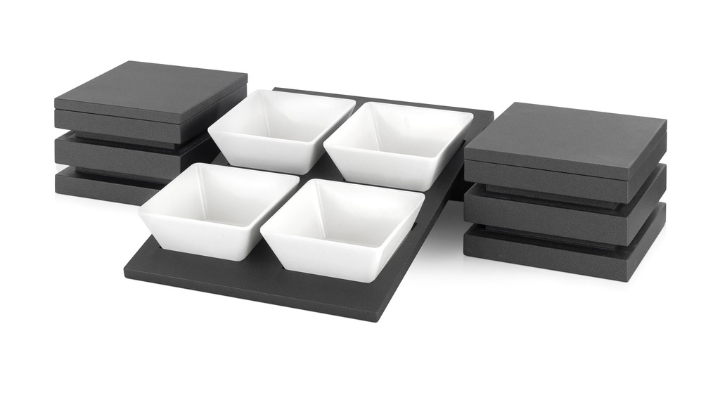 [P905504] Kit de presentación para 4 cuencos cuadrados CUBIC
