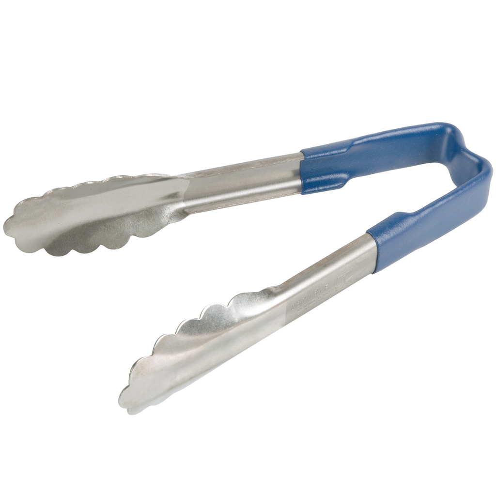 Pinzas festoneadas monobloc de acero inoxidable de 15 cm con mango azul Kool-Touch®