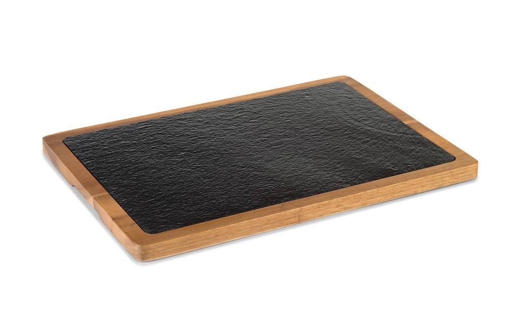 Tabla pizarra y acacia de 33 x 23 centímetros con mango