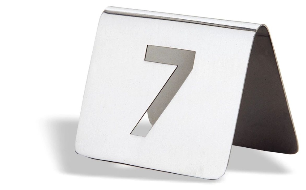 Número de mesa "3" de acero inoxidable