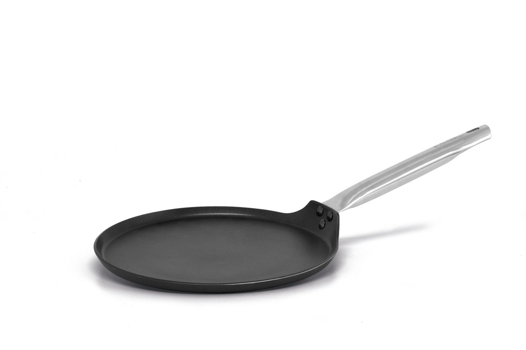 Sartén para crêpes Black Pro con mango Ergos de Aluminio forjado de 28 centímetros lista para la inducción con antiadherente desarrollado para uso profesional