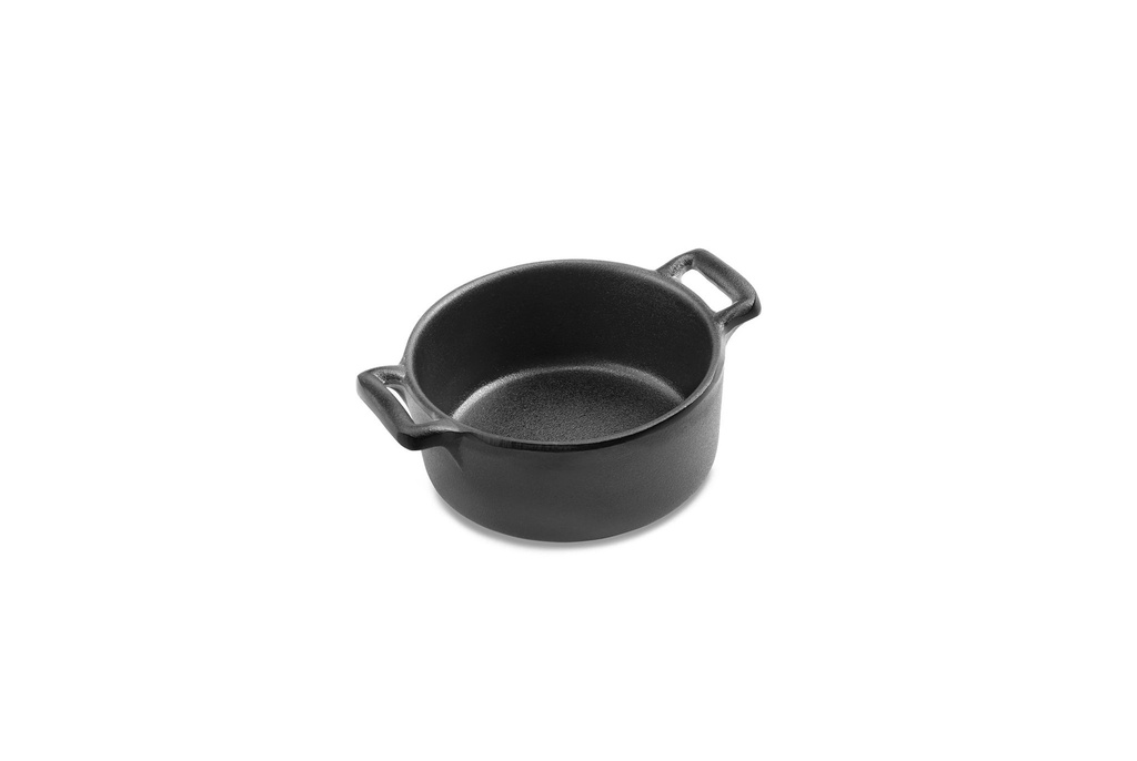 [P23842] Mini cacerola redonda de 9 centímetros de melamina en negro