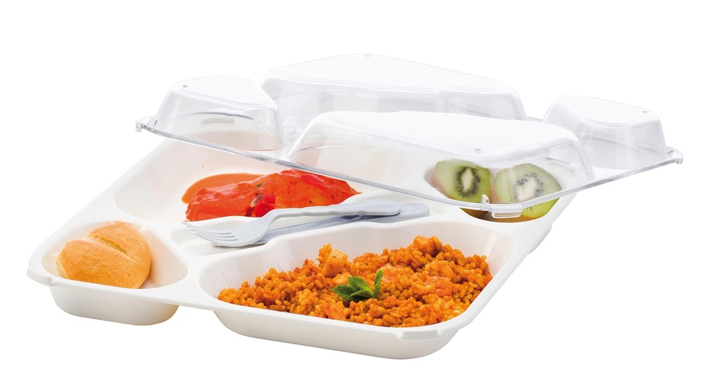 Tapa para Bandeja policarbonato de 5 compartimentos