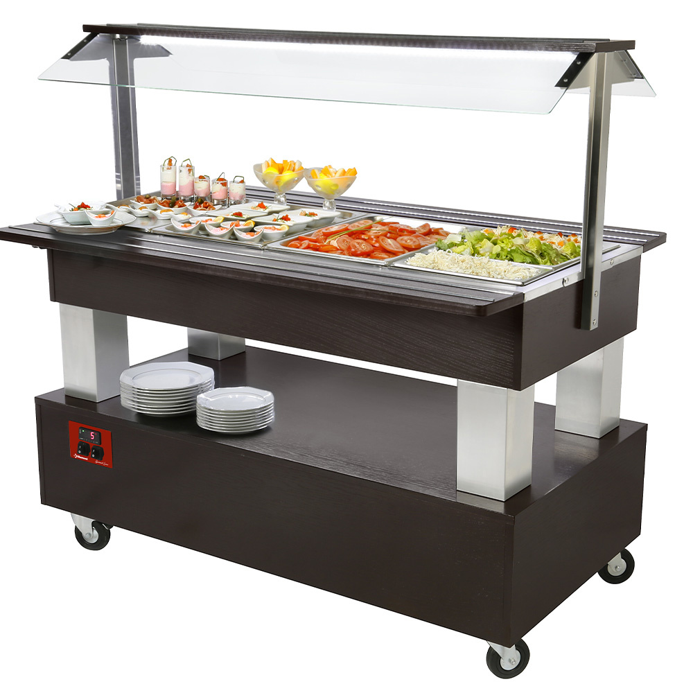 Buffet-salad bar refrigerado 4x1 / 1-150 madera wengué