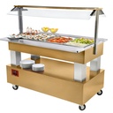 Aparador - Salad bar refrigerado, 4x GN 1/1-150 (Madera roble claro)