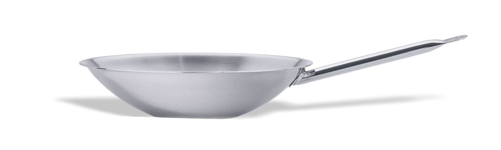 Wok Inox-Pro Expert con fondo plano de acero inoxidable de 36 centímetros lista para la inducción