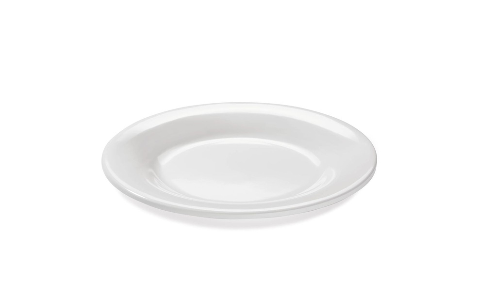 Plato redondo 26.5 centímetros de melamina en blanco