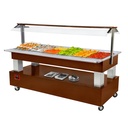 Buffet - Barra de ensalada refrigerado, 6x GN 1/1-150 (lena caoba)