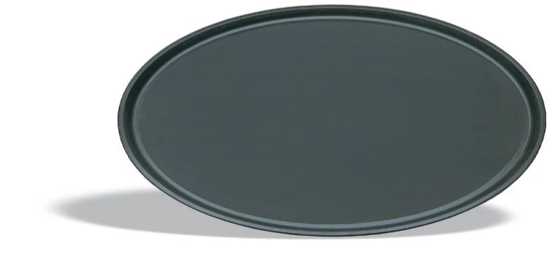 Bandeja oval antideslizante antideslizante de polipropileno 68 x 56 cm y goma en negro
