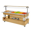 Aparador - Salad bar refrigerado, 6x GN 1/1-150 (Madera roble claro)